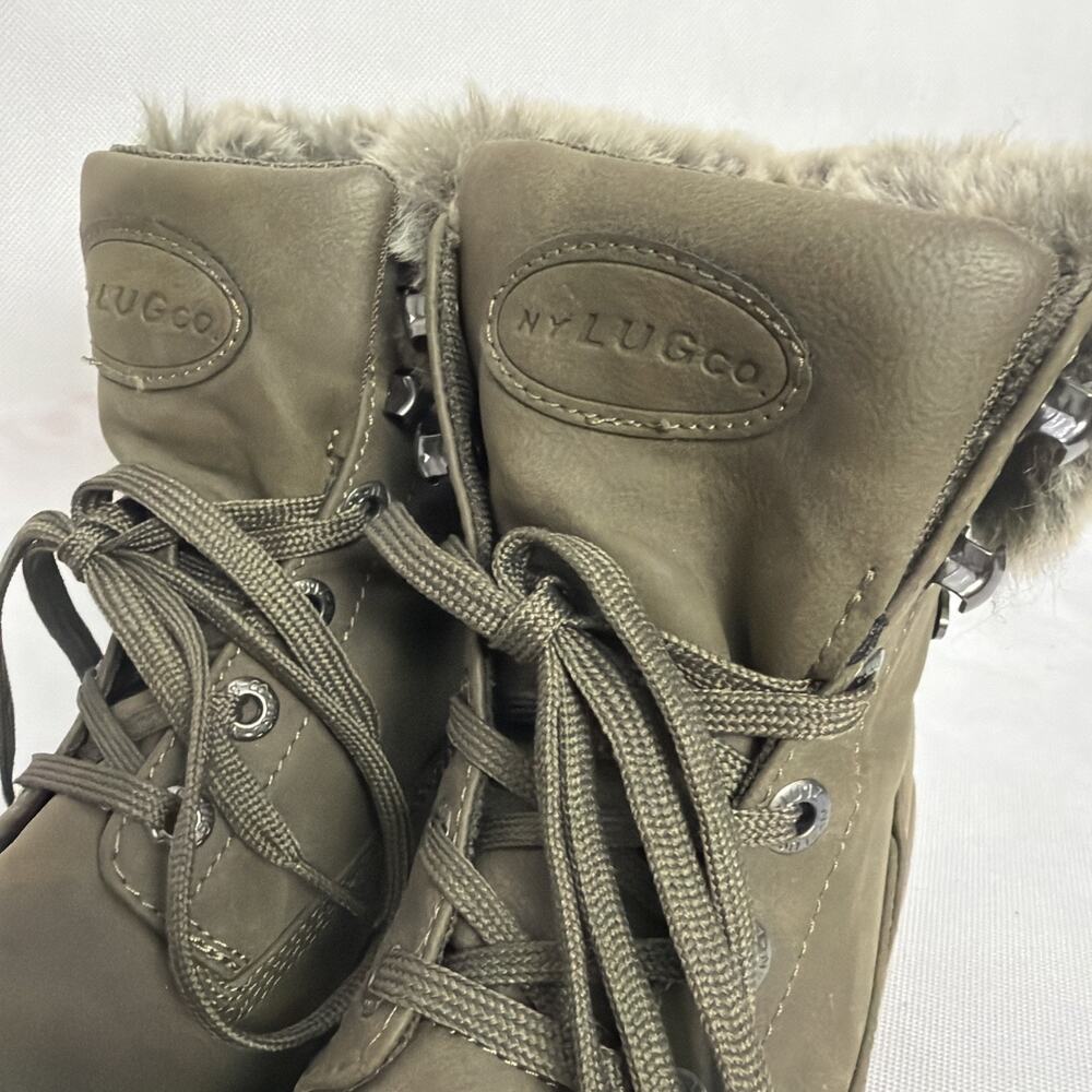 Lugz Green Empire Hi-Fur Lace-Up Women’s Outdoor Ankle Boots Size 8.5 Faux Fur - Picture 3 of 10
